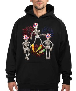 Dancing Skeleton 4th Of July American Flag Skellies T-shirt 2 Dancing Skeleton 4th Of July American Flag Skellies T shirt 3