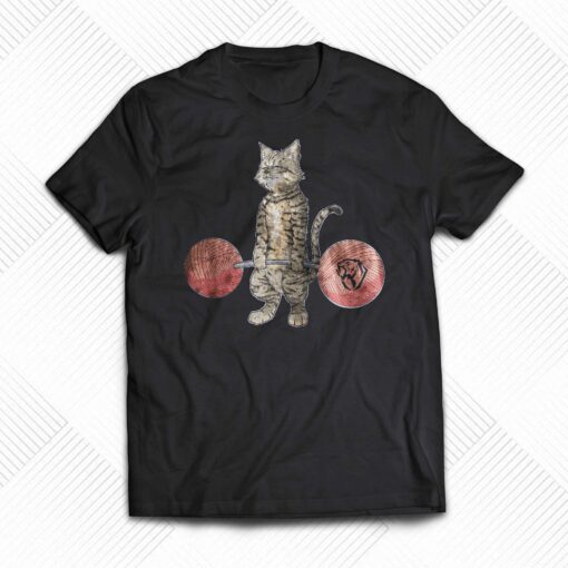 Deadlifting Tabby Cat T-shirt