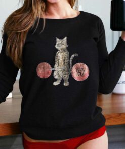 Deadlifting Tabby Cat T-shirt Deadlifting Tabby Cat T-shirt