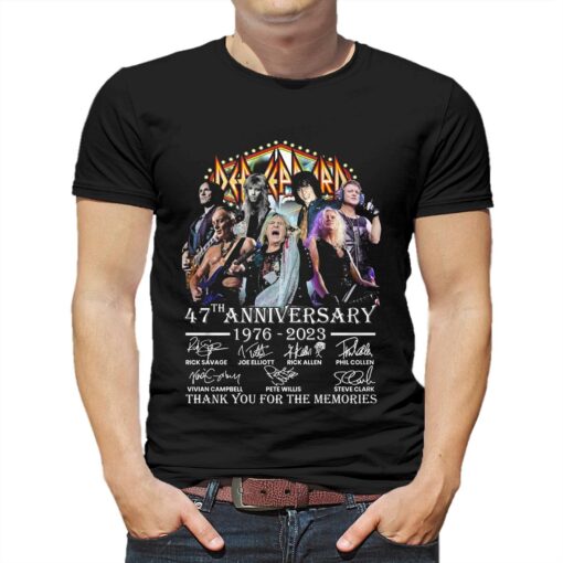 Def Leppard Hard Rock 47th Anniversary 1976 – 2023 For The Memories T-shirt