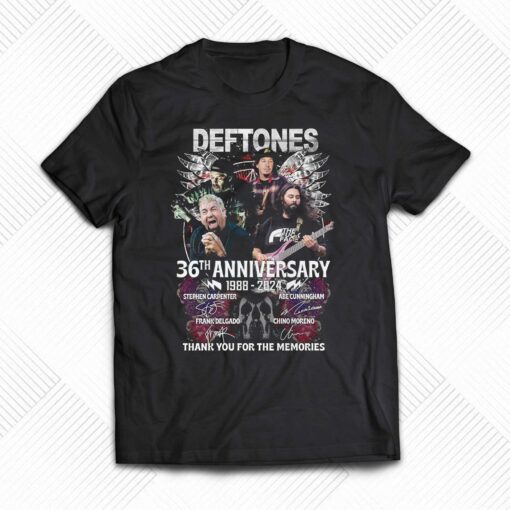 Deftones 36th Anniversary 1988 – 2024 Thank You For The Memories T-shirt