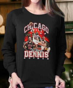 Dennis Rodman Chicago Bulls Mitchell Ness Hardwood Classics Bling Concert Player T shirt 4
