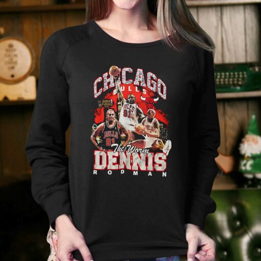 Dennis Rodman Chicago Bulls Mitchell Ness Hardwood Classics Bling Concert Player T-shirt