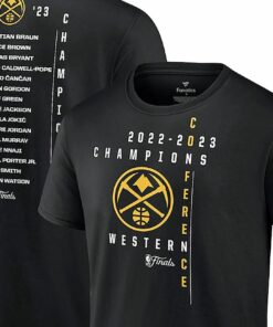 Denver Nuggets 2023 Western Conference Champions Crossover Team Roster T-shirt 2 Denver Nuggets 2023 Western Conference Champions Crossover Team Roster T shirt 3