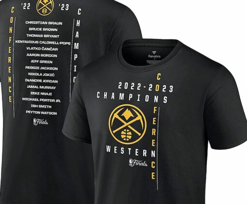 Denver Nuggets 2023 Western Conference Champions Crossover Team Roster T-shirt