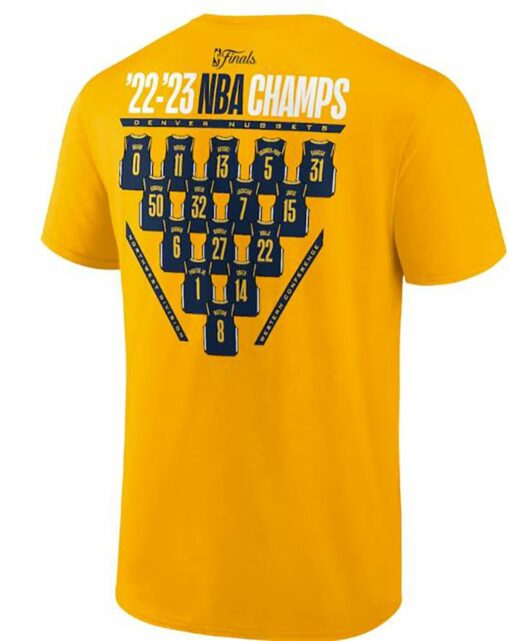 Denver Nuggets Fanatics Branded 2023 Nba Finals Champions Close Out Jersey Roster T-shirt