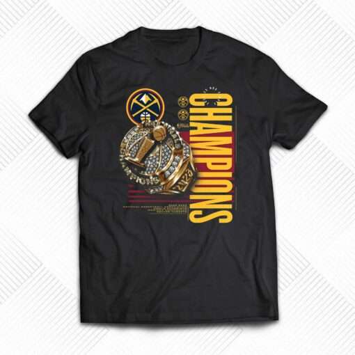 Denver Nuggets Fanatics Branded 2023 Nba Finals Champions Slam Bling Ring T-shirt