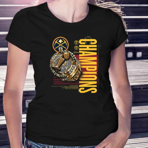 Denver Nuggets Fanatics Branded 2023 Nba Finals Champions Slam Bling Ring T-shirt