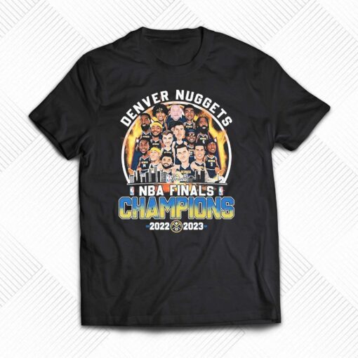 Denver Nuggets Team Cartoon Skyline Nba Final Champions 2022-2023 Shirt