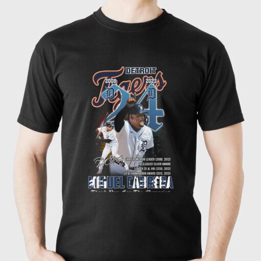 Detroit Tiger 2008 – 2023 Miguel Cabrera Thank You For The Memories Unisex T-shirt