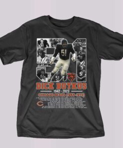 Dick Butkus 1942-2023 Chicago Bears 1965 – 1973 Thank You For The Memories T-shirt Dick Butkus 1942-2023 Chicago Bears 1965 – 1973 Thank You For The Memories T-shirt