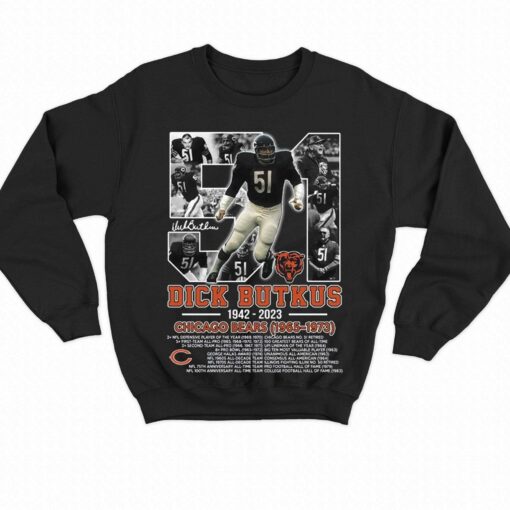 Dick Butkus 1942-2023 Chicago Bears 1965 – 1973 Thank You For The Memories T-shirt