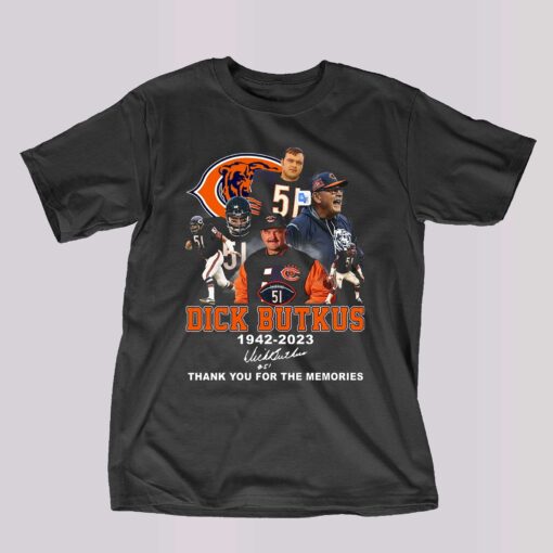 Dick Butkus 1942 – 2023 Signature Thank You For The Memories T-shirt