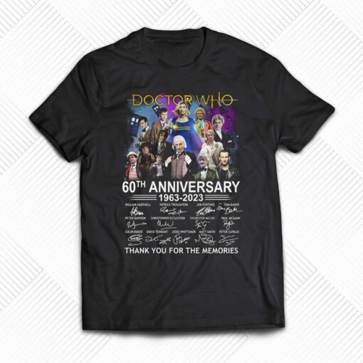 Doctor Who 60th Anniversary 1963 – 2023 Signature Thank You For The Memories T-shirt