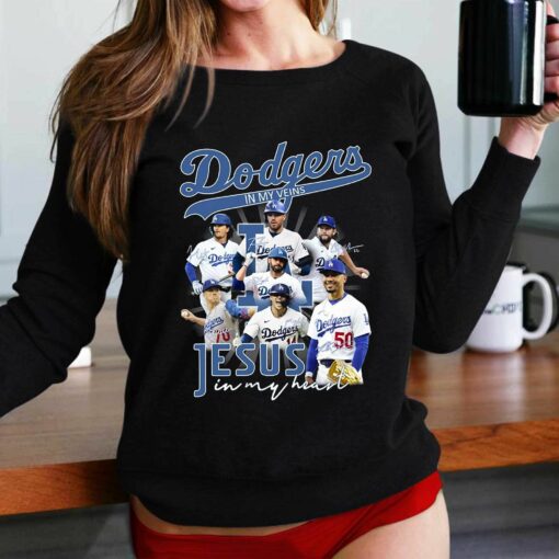 Dodgers In My Veins Jesus In My Heart T-shirt