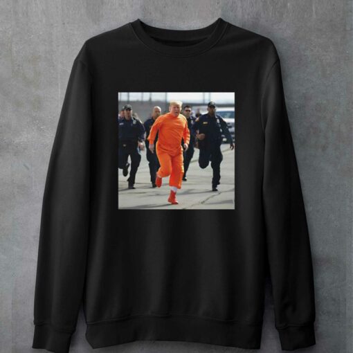 Donald Trump Running Away From Cops In Orange Jumpsuit T-shirt