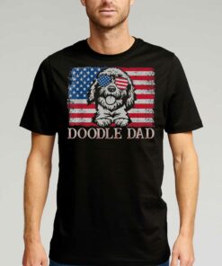 Doodle Dad Goldendoodle Dog American Flag 4th Of July T-shirt Doodle Dad Goldendoodle Dog American Flag 4th Of July T-shirt