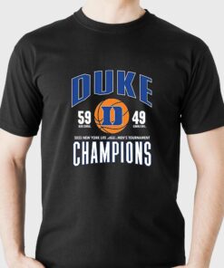 Duke Blue Devils 2023 New York Life Acc Mens Tournament Champions Score Shirt Duke Blue Devils 2023 New York Life Acc Mens Tournament Champions Score Shirt