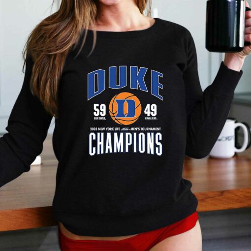 Duke Blue Devils 2023 New York Life Acc Mens Tournament Champions Score Shirt