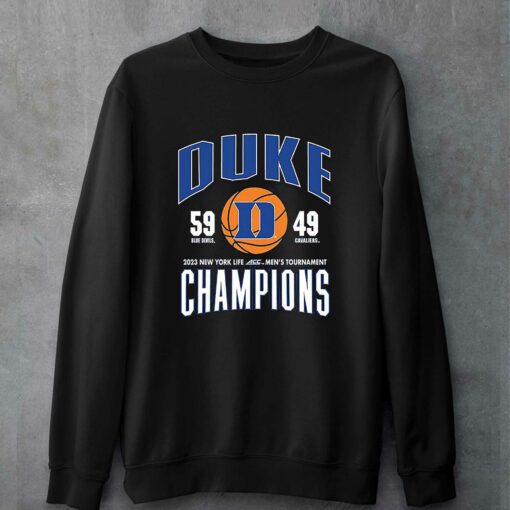 Duke Blue Devils 2023 New York Life Acc Mens Tournament Champions Score Shirt