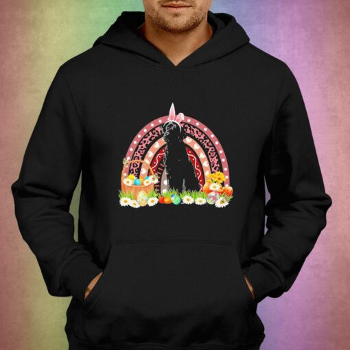 Easter Bunny Pink Dog Black Labrador Rainbow Shirt