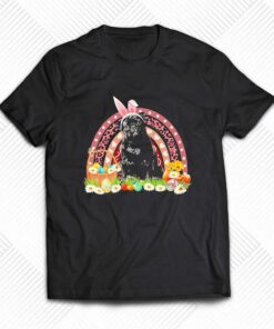 Easter Bunny Pink Dog Black Pug Rainbow Shirt Easter Bunny Pink Dog Black Pug Rainbow Shirt