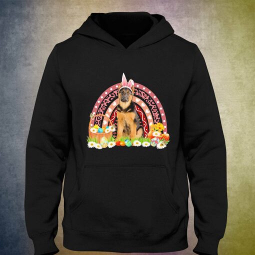 Easter Bunny Pink Dog German Shepherd Rainbow Shirt