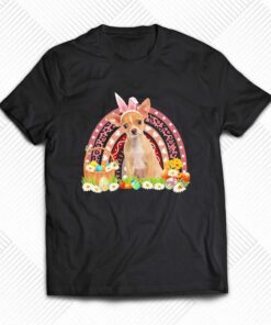 Easter Bunny Pink Dog Tan Chihuahua Rainbow Shirt Easter Bunny Pink Dog Tan Chihuahua Rainbow Shirt