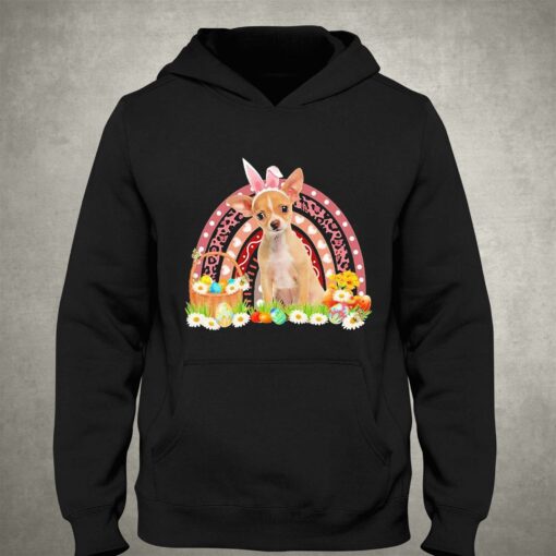 Easter Bunny Pink Dog Tan Chihuahua Rainbow Shirt