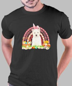 Easter Bunny Pink Dog West Highland White Terrier Rainbow Shirt Easter Bunny Pink Dog West Highland White Terrier Rainbow Shirt