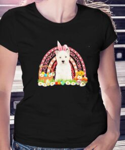 Easter Bunny Pink Dog West Highland White Terrier Rainbow Shirt Easter Bunny Pink Dog West Highland White Terrier Rainbow Shirt