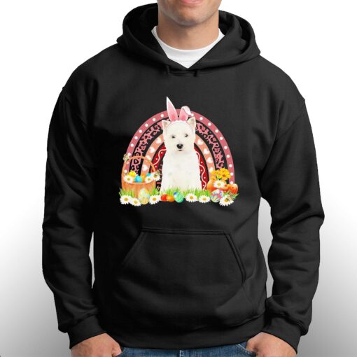 Easter Bunny Pink Dog West Highland White Terrier Rainbow Shirt