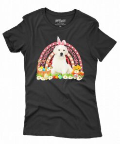 Easter Bunny Pink Dog White Labrador Rainbow Shirt Easter Bunny Pink Dog White Labrador Rainbow Shirt