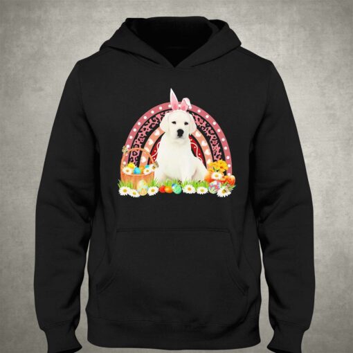 Easter Bunny Pink Dog White Labrador Rainbow Shirt