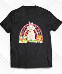 Easter Bunny Pink Dog White Maltese Rainbow Shirt Easter Bunny Pink Dog White Maltese Rainbow Shirt