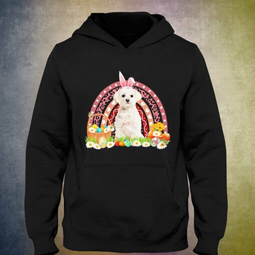 Easter Bunny Pink Dog White Maltese Rainbow Shirt