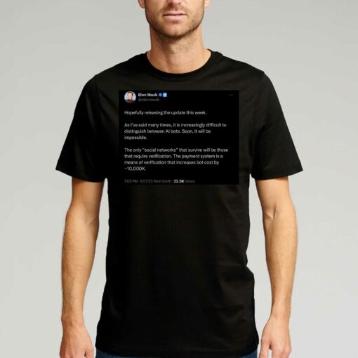 Elon Musk Hopefully Releasing The Update This Week T-shirt