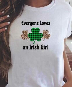 Everyone Loves An Irish Girl Leopard Shamrocks Shirt 1 Everyone Loves An Irish Girl Leopard Shamrocks Shirt 2