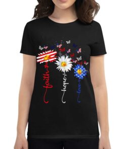 Faith Hope Love Butterfly Daisy Christians God 4th Of July Shirt Faith Hope Love Butterfly Daisy Christians God 4th Of July Shirt