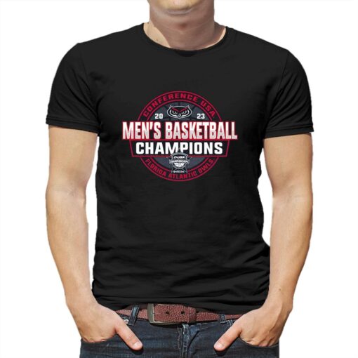 Fau Owls Blue 84 2023 C-usa Men’s Basketball Conference Tournament Champions Locker Room T-shirt