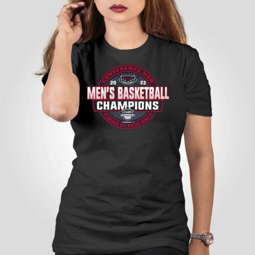 Fau Owls Blue 84 2023 C-usa Men’s Basketball Conference Tournament Champions Locker Room T-shirt