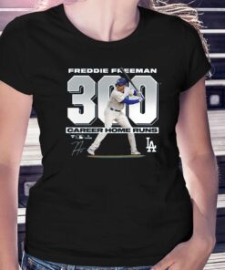 Freddie Freeman Los Angeles Dodgers Fanatics Branded 300 Career Home Runs T-shirt Freddie Freeman Los Angeles Dodgers Fanatics Branded 300 Career Home Runs T-shirt
