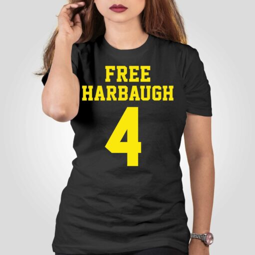 Free Harbaugh 4 Michigan Wolverines Shirt