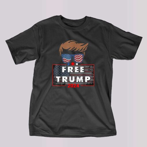 Free donald trump republican support pro trump american flag t-shirt