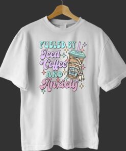 Fueled By Iced Coffee And Anxiety Comfort Colors T-shirt Fueled By Iced Coffee And Anxiety Comfort Colors T-shirt
