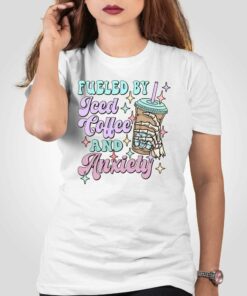 Fueled By Iced Coffee And Anxiety Comfort Colors T-shirt Fueled By Iced Coffee And Anxiety Comfort Colors T-shirt