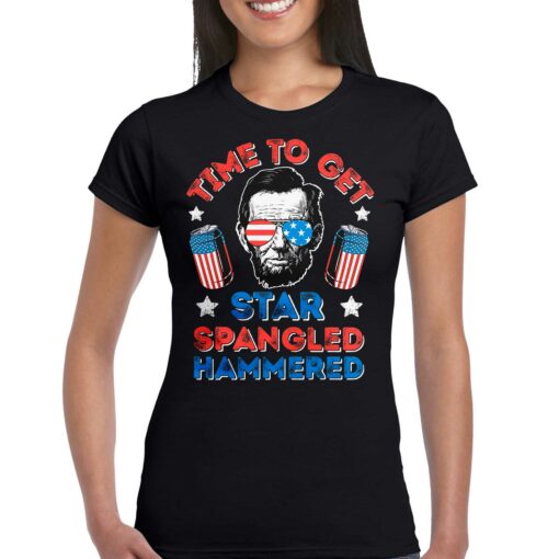 Funny 4th July T Shirt Star Spangled Hammered Drinking Shirt Patriotic Shirts Glass American Shirt