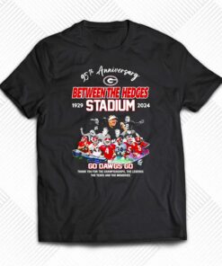 Georgia Bulldogs 95th Anniversary Between The Hedges Stadium 1929-2024 Go Dawgs Go Shirt Georgia Bulldogs 95th Anniversary Between The Hedges Stadium 1929-2024 Go Dawgs Go Shirt