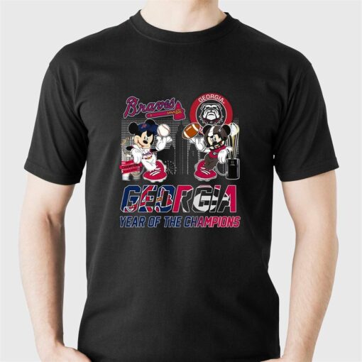 Georgia Bulldogs Vs Atlanta Braves Georgia Year Of The Champions T-shirt