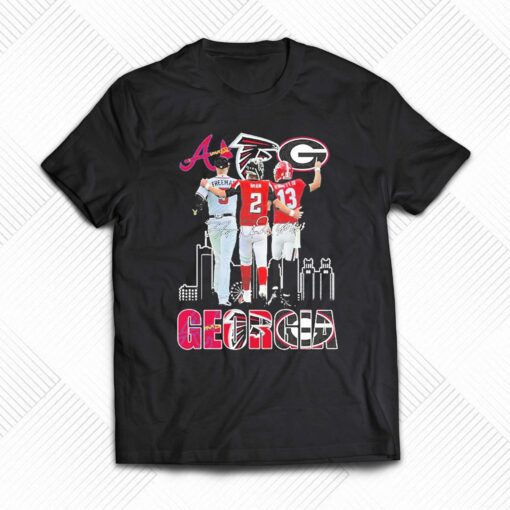 Georgia Freddie Freeman Matt Ryan And Stetson Bennett Iv Signatures 2023 Shirt